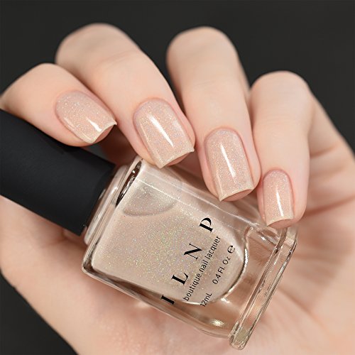 Image of ILNP Elle - Almond Nude Holographic Sheer Jelly Nail Polish