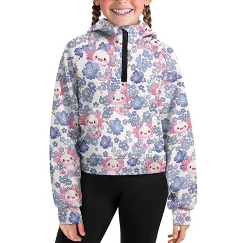 Ystardream Cute Sweatshirts for Girls Zip Up Hoodie with Pocket for Outdoor Sports