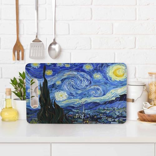 Tabla de cortar rectangular Starry Night con mango miniatura 4