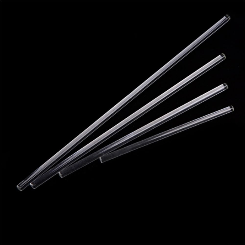Bastoncini di vetro per mescolare, Bacchette for agitazione in vetro borosilicato da 20 pezzi Barre diritte trasparenti di varie dimensioni(10x200mm)