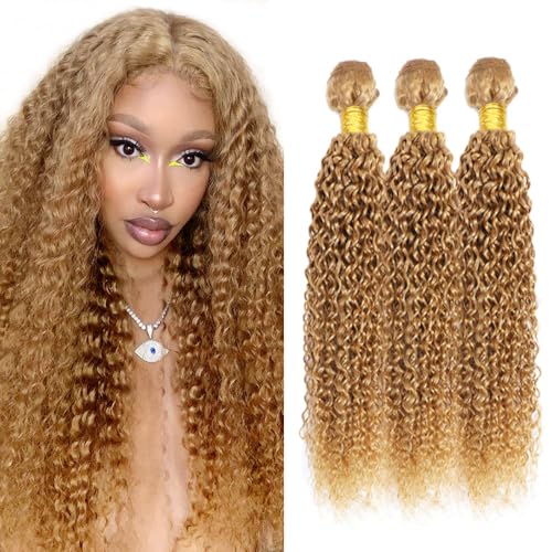 Biliisyff Blonde Bundles Human Hair Color 27 Curly Brazilian Virgin