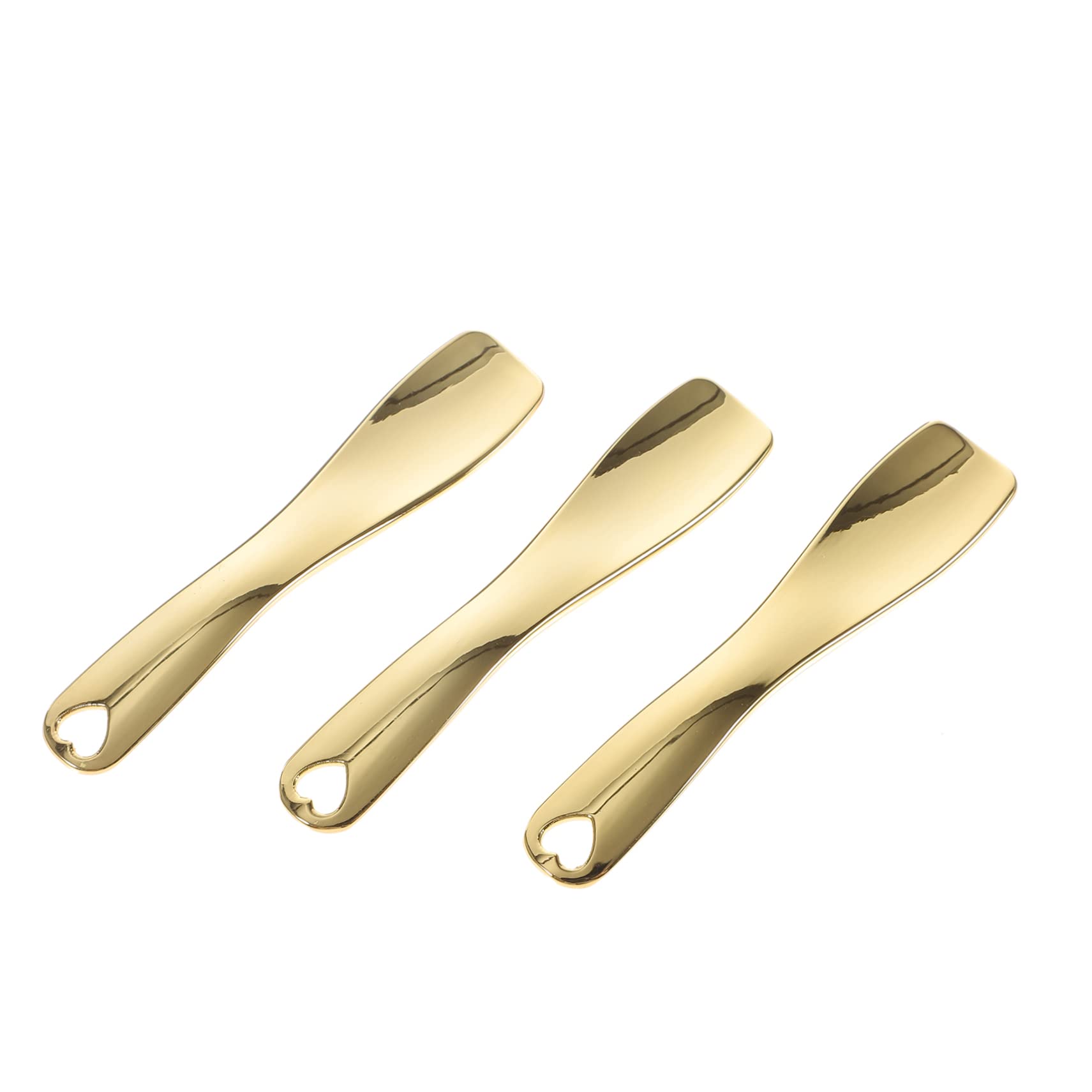 HONMEET 3pcs Zinc Alloy Cream Spoon Eye Massage Tool Beauty Spatulas Eye Fatigue Relief Treatment Gold