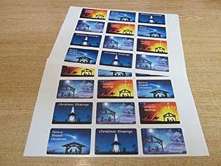 Pack of 24 Christian, Religious Christmas Nativity Stickers, Colourful Envelope Seals Labels for Cards, Festive Craft and Decoration