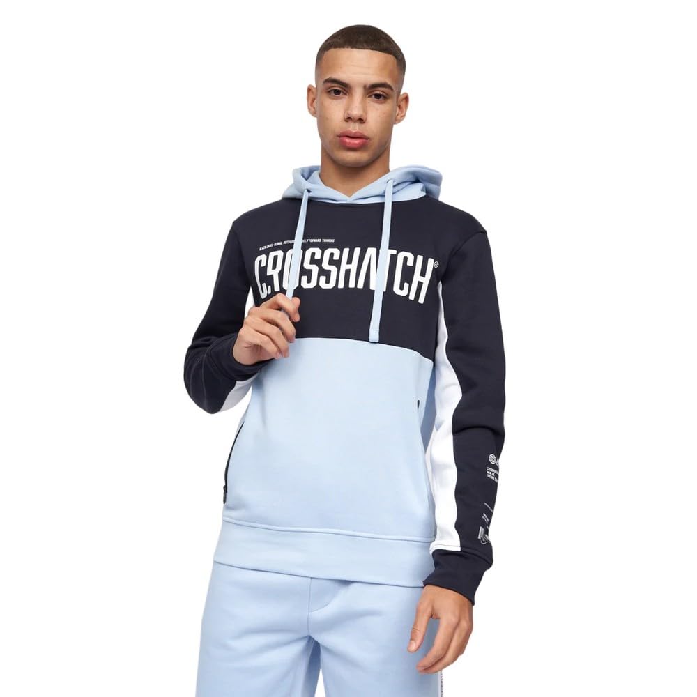 Crosshatch Compounds Hoodie Men's - Adult - Navy/Light Blue | Hoodies  | Navy/Light Blue  | UK Size Small