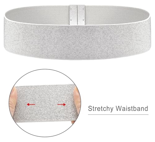 Chamqueen Wide Elastic Stretch Waist Belts Women Waistband Dress Vintage Belt4