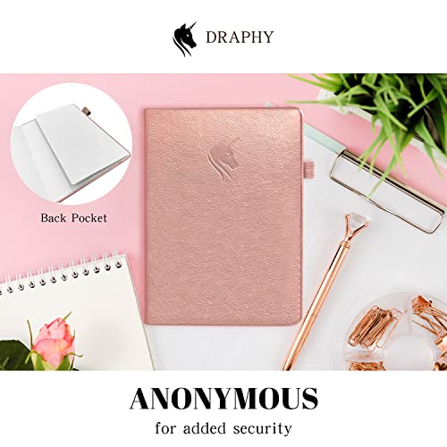 DRAPHY-Password-Book-with-Alphabetical-Tabs-Medium-Size-Internet-Password-Keeper-for-Logins-and-Web-Addresses-Leatherette-Hardcover-Password-Log-Notebook-Organizer-for-Home-and-Office-Rose-Gold DRAPHY-Password-Book-with-Alphabetical-Tabs-Medium-Size-Internet-Password-Keeper-for-Logins-and-Web-Addresses-Leatherette-Hardcover-Password-Log-Notebook-Organizer-for-Home-and-Office-Rose-Gold