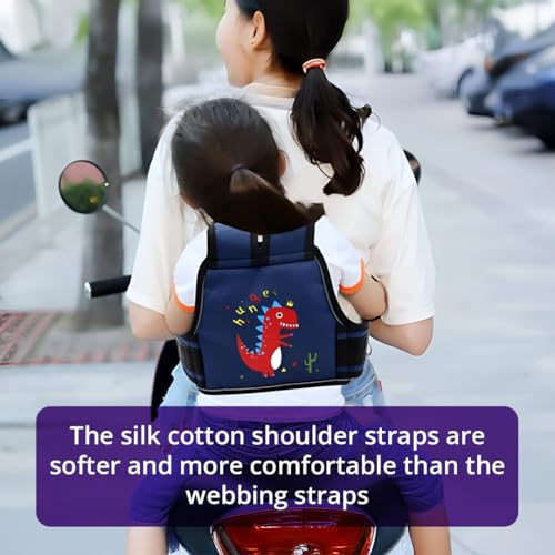 Image of TONY STARK Kids Safety Belt For Two Wheeler With Reflective Strips, Portable Seat Belt Children Motorcycle Harness For Motorcycle Bike, Adjustable Safety Harness For Boys Girls (Fossil Force)