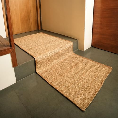 Tapete corredor trenzado de yute natural 2x5