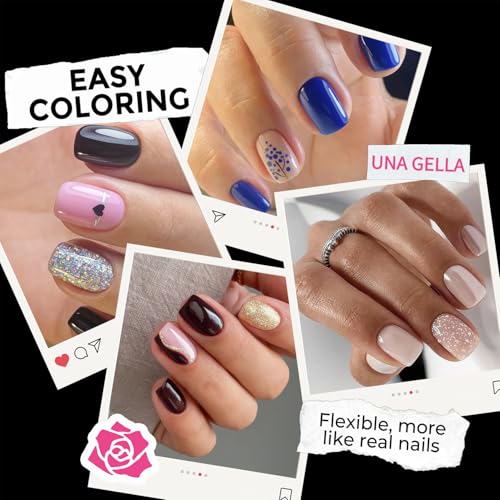 Image of UNA GELLA Extra Short Square Nail Tips XS 216pcs Pre-shape Extra Short Square Press on Nails Gel Tips Full Cover Acrylic Nails False Nails For DIY Salon 12 Sizes