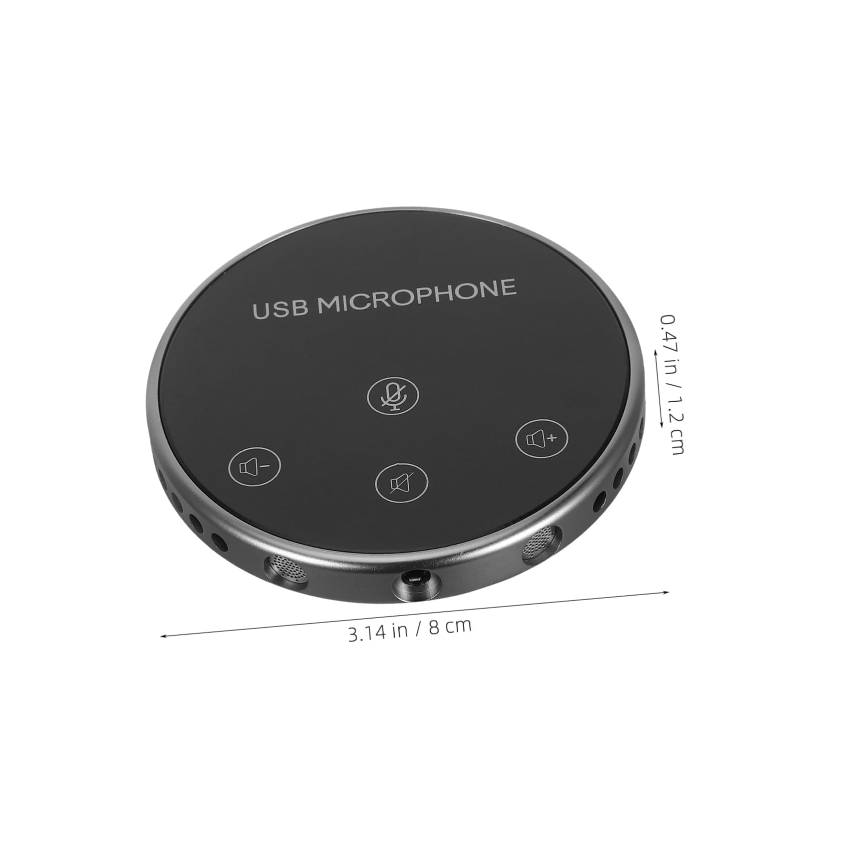 HOMSFOU Microfono Omnidirezionale USB 360° per Conferenza, Nero | Lega di Alluminio, per Notebook e Pc, Chat Vocale Gaming e Live Streaming, Uso Semplice