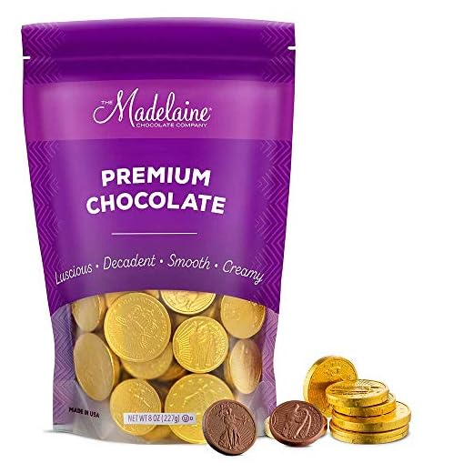 Madelaine Premium Milk Chocolate Gold Coins (Assorted Sizes, 1/2 LB)