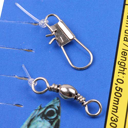 Saltwater Fishing Bait Rigs, 10Packs Surf Fishing Rigs 6 Hooks Fishing Lures Red Fish Skin Feather Hooks Glow Fishing Beads Fishing Tackles for Freshwater Saltwater - Thumbnail 6