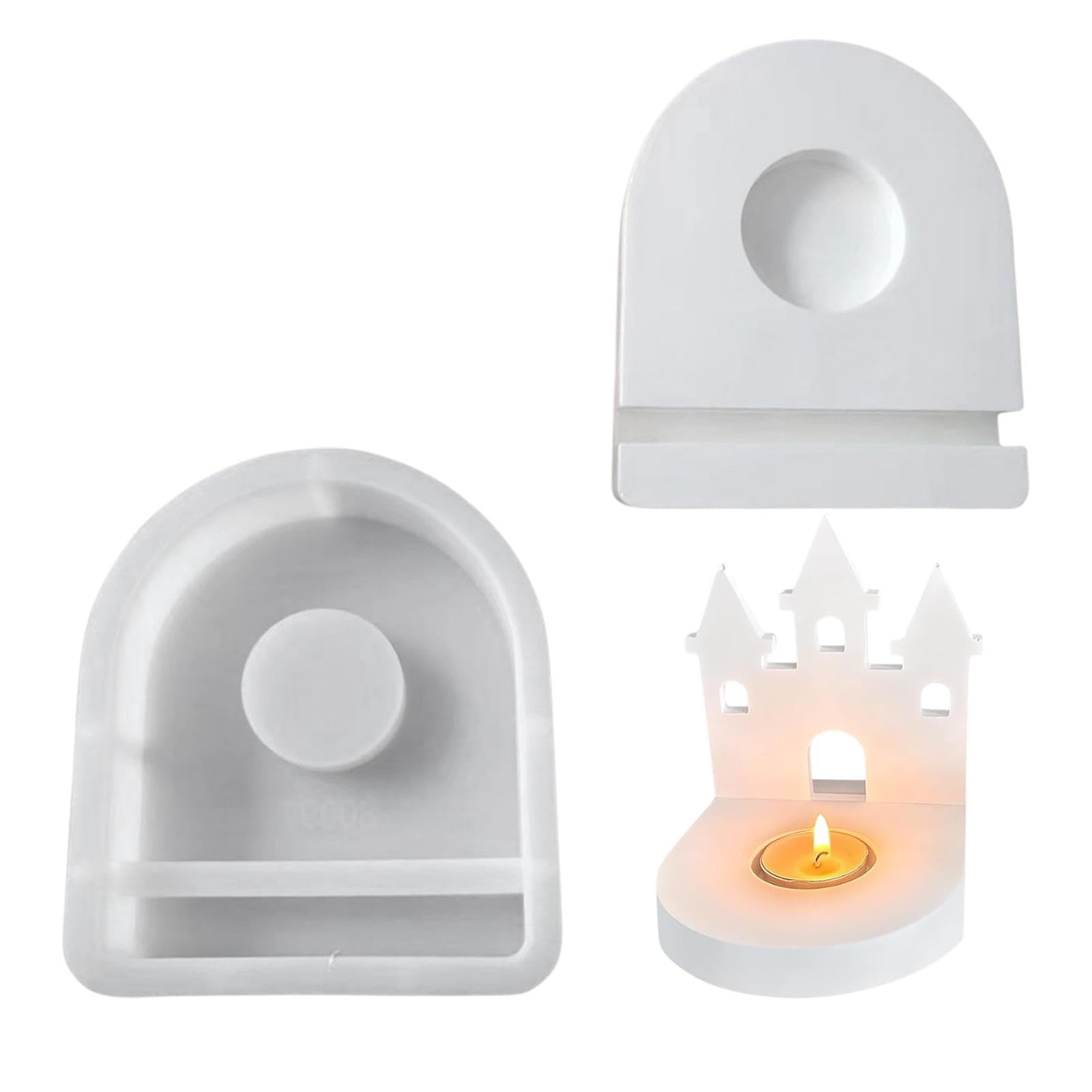 Silikonform Halbkreis Für Kerzenhalter - DIY Gießform Für Beton, Gips & Epoxidharz