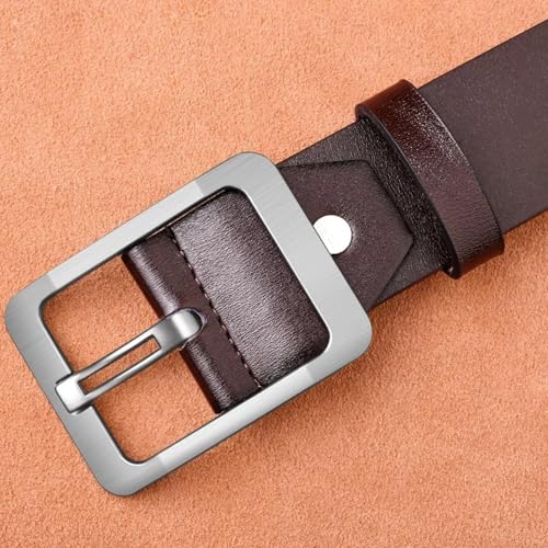 Men's Luxury Leather Belt With Pin Buckle - Stylish Waist Strap For Jeans, 47.2in/120cm2