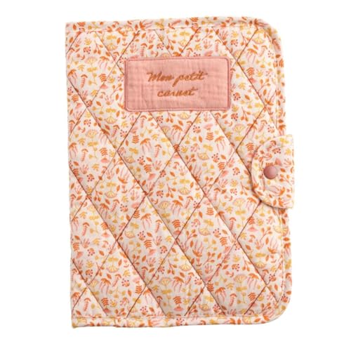 Protège carnet santé en coton rose