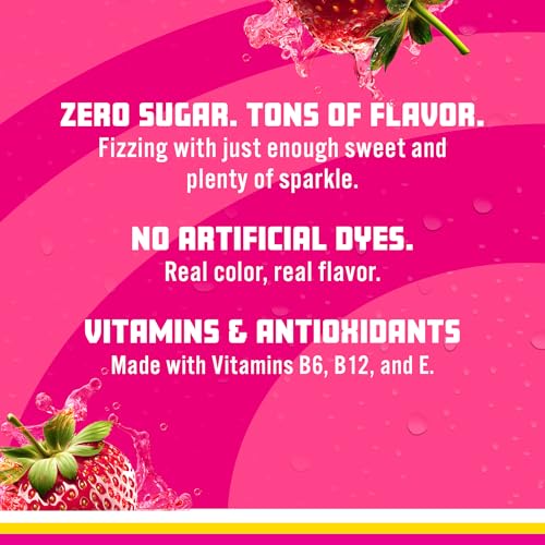 Image of Sparkling Ice LIFESAVERS Strawberry, Zero Sugar Flavored Sparkling Water, with Vitamins and Antioxidants. No Artificial Dyes, Low Calorie Beverage, 17 fl oz Bottles (Pack of 12)