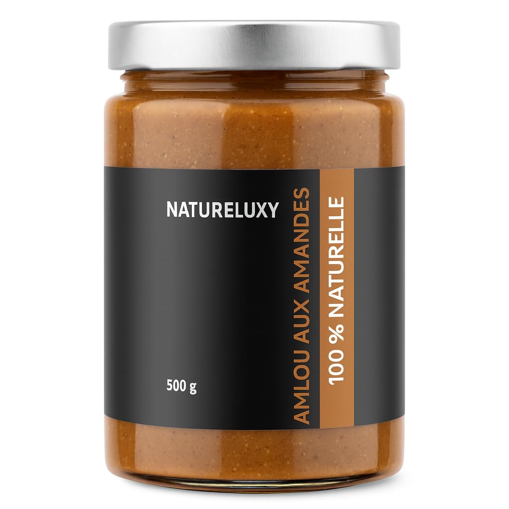 Natureluxy – Amlou 500g | Pâte à Tartiner Traditionnelle Marocaine | À l’Huile d’Argan & Amandes | Recette Authentique & Naturelle