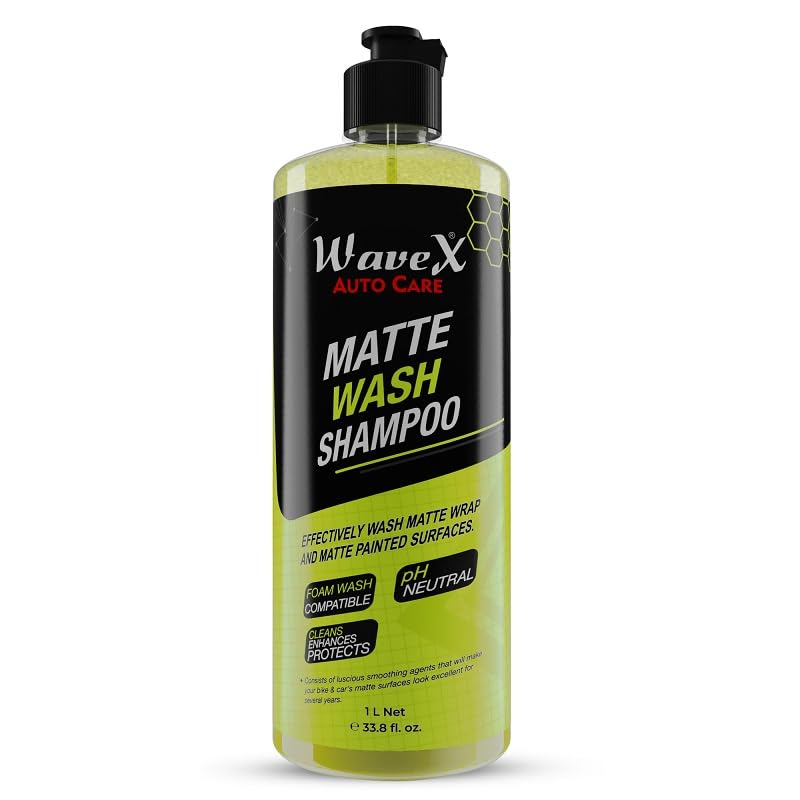 WaveX Matte Wash Bike And Car Shampoo 1 ltr | Foaming Shampoo For Matte Bikes and Cars