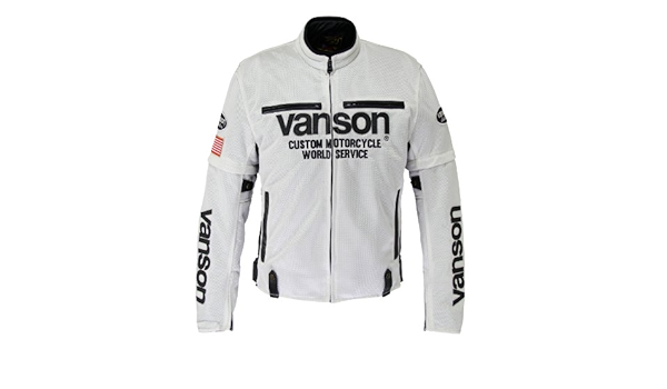 Amazon | VANSON(バンソン) メッシュジャケット WHITE/BLACK L