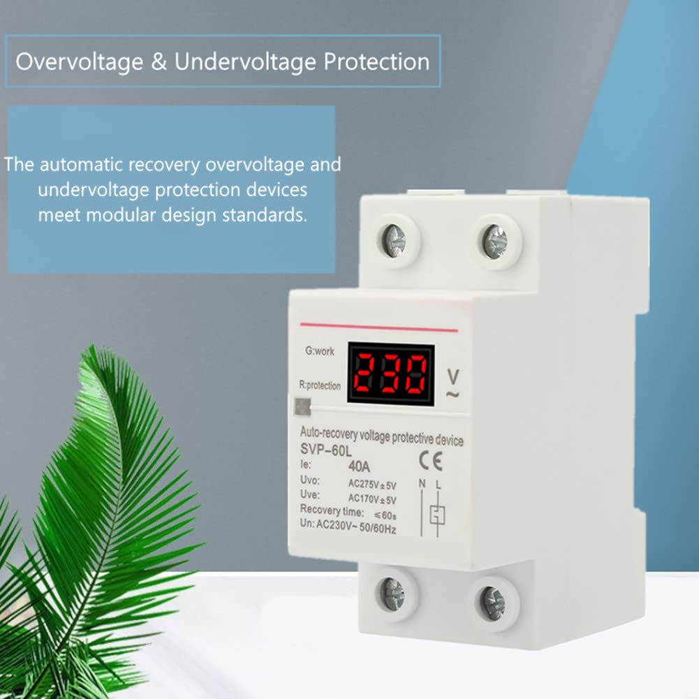 230V 40A Protector de protección contra sobretensiones Dispositivo de protección contra sobrecargas y sobretensiones Protección contra sobretensiones Riel de sombrero de copa Protector de montaje en r