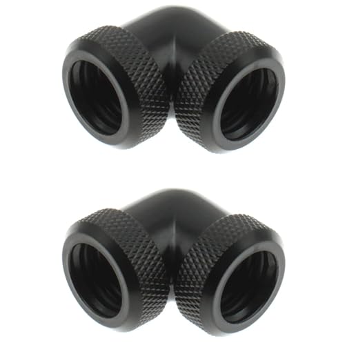 LBTODH Montaje de refrigeración por agua Negro G14 Codo giratorio de 90 grados 0.551 in OD Tubo duro Conector de giro rápido con junta tórica de