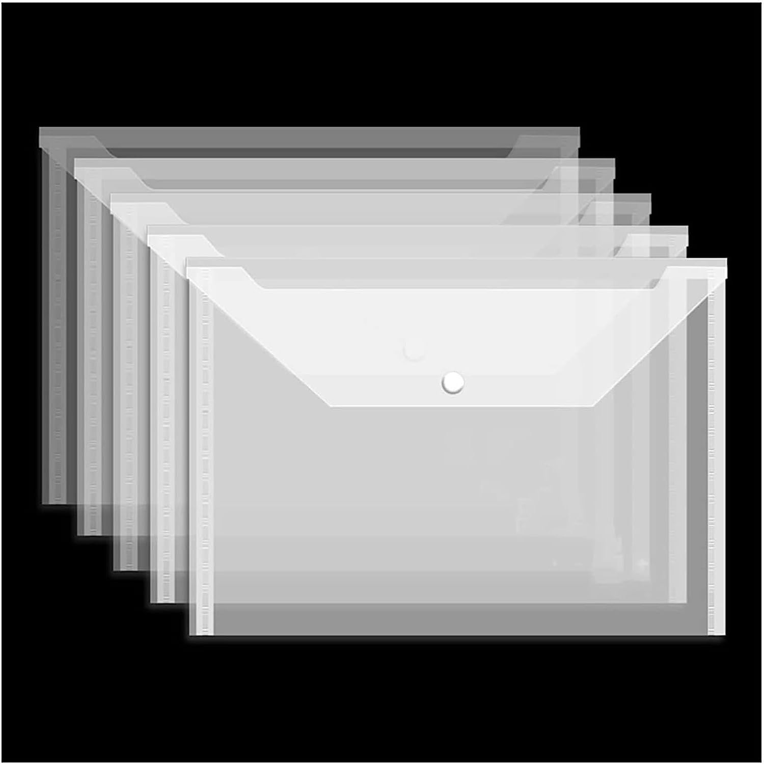 Cartella portadocumenti, cartelle A4 documenti, borsa portadocumenti spessa trasparente impermeabile A4 a scatto in plastica con chiusura a scatto, borsa per informazioni, cartella per ufficio, 30/50