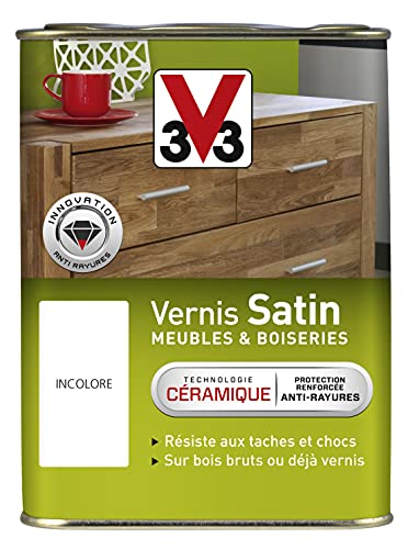 V33 Vernis intérieur Satin meubles & boiseries, Incolore 1L