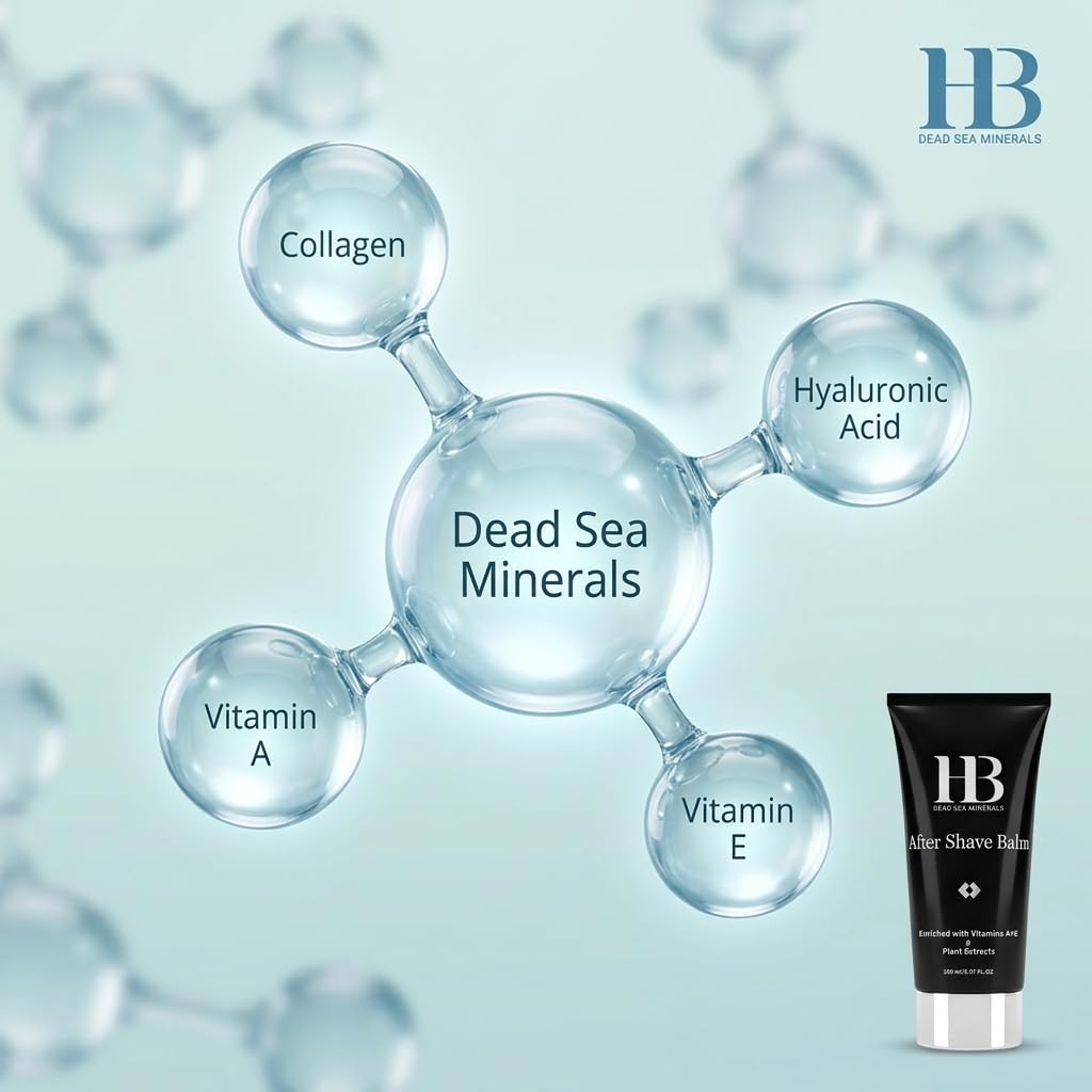 H&B After Shave Balm Face Moisturizer for Men with Dead Sea Minerals, 150ml