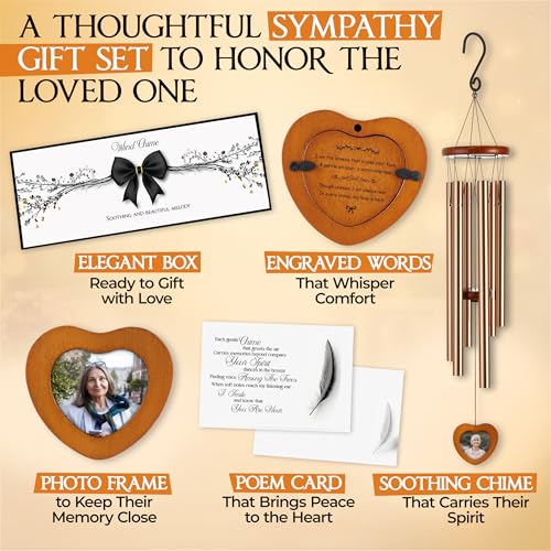 Image of 32 Inch Memorial Wind Chimes Outdoor, Wind Chimes for Loss of Loved One, Memorial Gifts for Loss of Mom, Sympathy Gifts for Mother, Father, Brother, Sister
