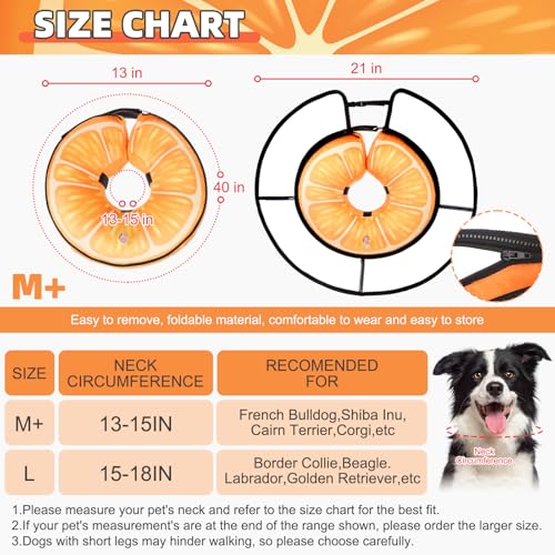Image of KOOLTAIL Inflatable Dog Cone Collar, Soft Donut E Collar for Dogs After Surgery to Stop Licking Enhanced Alternative, Blow Up Pet Neck Pillow Recovery Adjustable Cone for Dog Cat,Orange M