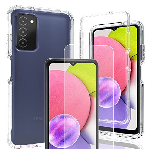 Samsung Galaxy A03s Case, Samsung A037U Case, AMENQ Heavy Duty Shock Proof Protective with TPU Bumper and Rugged PC Front Phone Case for Samsung A03s (Clear) Samsung Galaxy A03s Case, Samsung A037U Case, AMENQ Heavy Duty Shock Proof Protective with TPU Bumper and Rugged PC Front Phone Case for Samsung A03s (Clear)