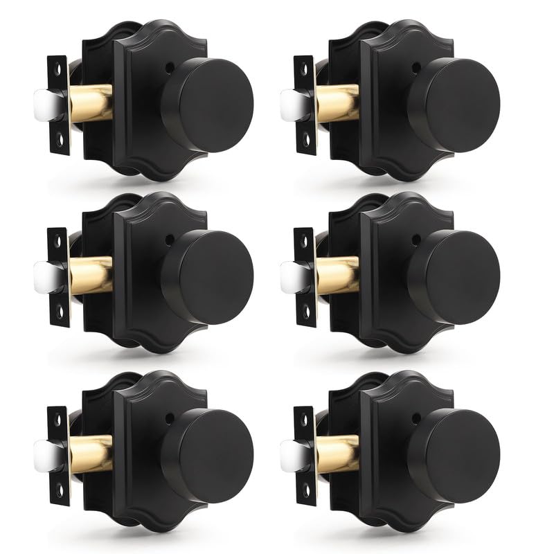 Black Door Knobs with Lock - Privacy & Style -1