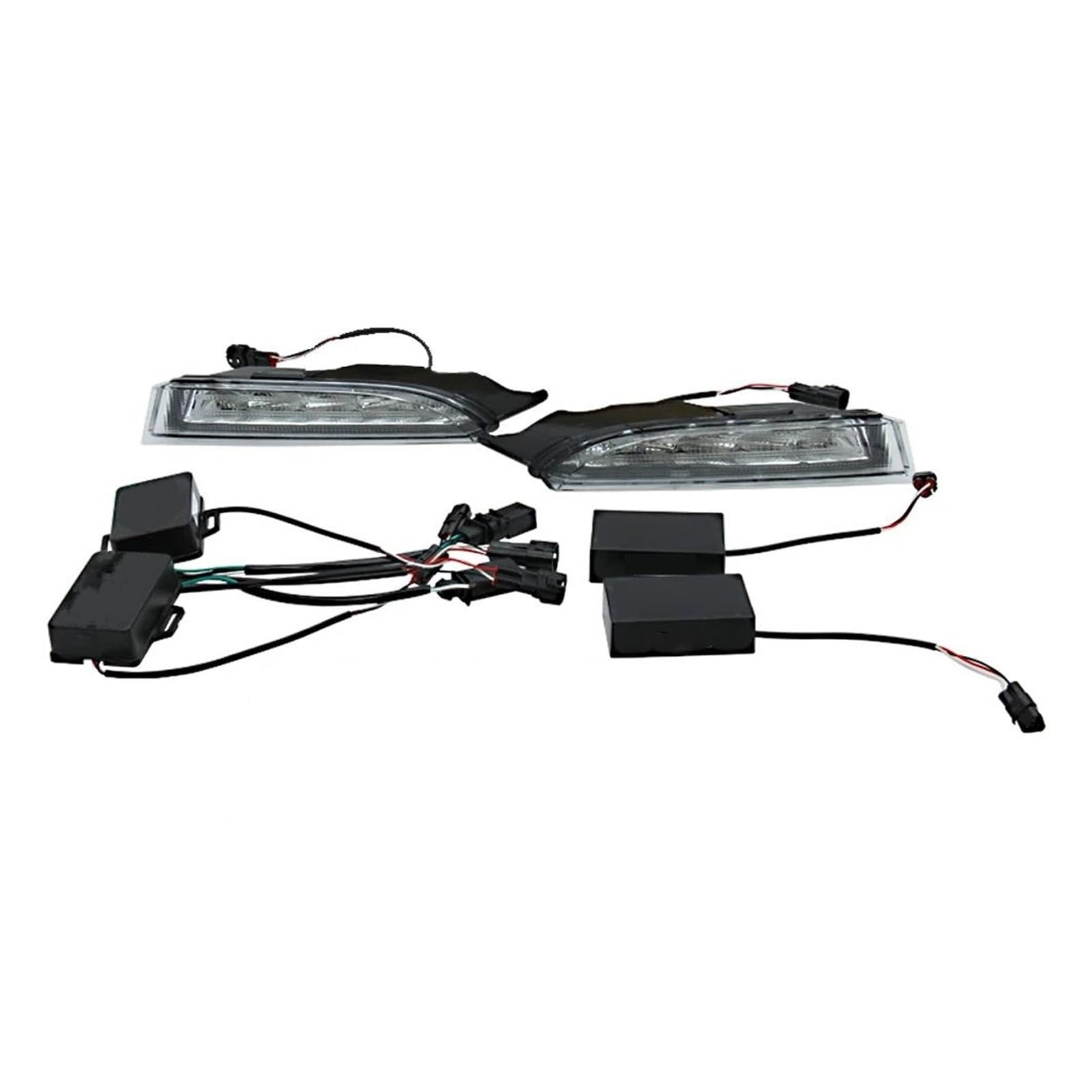 Genérico Para VW Para Scirocco R 2010-2013 Luz LED Conducción Diurna Coche Con Señal Giro DRL Amarilla Lámpara Antiniebla Exteriores Intermitente Indicador Lateral