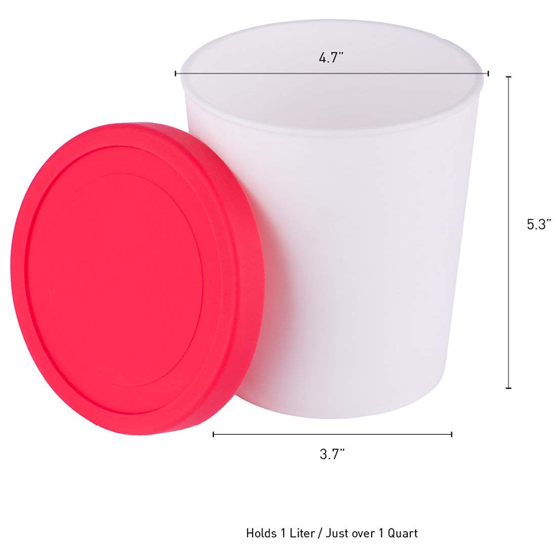 StarPack Ice Cream Containers for Homemade Ice Cream (2 Pcs) Reusable