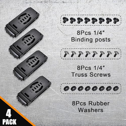 4-Pack Knife Belt Clip Holster Tactical Belt Buckle Kydex Belt Clip Universal Utility EDC Clip Camping Mag Pouches Sheath Tool with Hardware, Knife Clip Black