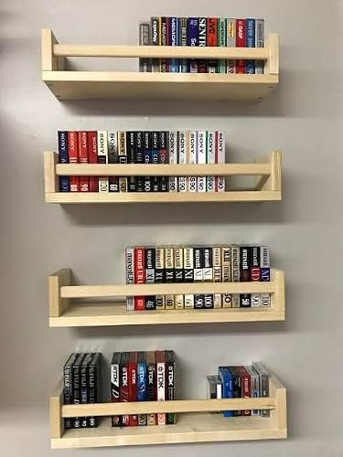 Gneric Floating Shelves For Wall, Burlywood Nursery Book Shelves, 15.7 Inch Kids Bookshelf, Wall Shelves For Living Room Bedroom Decor,Kitchen Spice Rack,Bathroom Storage Rack(4 Pack) #TOP6