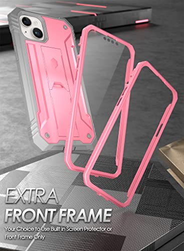 Coque iPhone 14 antichoc pour éviter les bris d'écran avec support rose