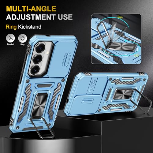 CHLINGNAN for Samsung Galaxy S26 Plus Case with Rotating Kickstand & Sliding Camera Cover, Heavy Duty Shockproof Protective Cover, Blue by CHLINGNAN - Used condition - Image 4