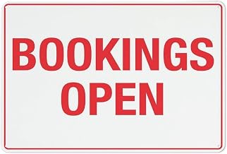 Bookings Open Safe Sign, 8"x12" for Outdoor use. Durable, Weatherproof. Perfect for Hotels, venues, Service Centers, indicating Bookings are Open.