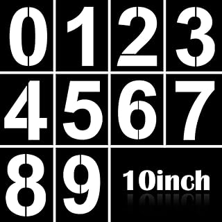Large Number Stencil Kit - 10 Inch Reusable Plastic Address Number Stencils for Signs, Mailbox, Road, Parking Lot, Door, Trucks Painting