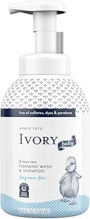 Ivory Baby Foam Unisex Baby Wash & Shampoo, Fragrance-Free, for Baby's Sensitive Skin, 16.9 oz