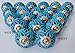 WOTT Drawer Knobs Set of 20 Ceramic Knobs Handpainted Turquoise Color Cabinet and Furniture Knobs Door Knobs with Proper Hardware Fitting