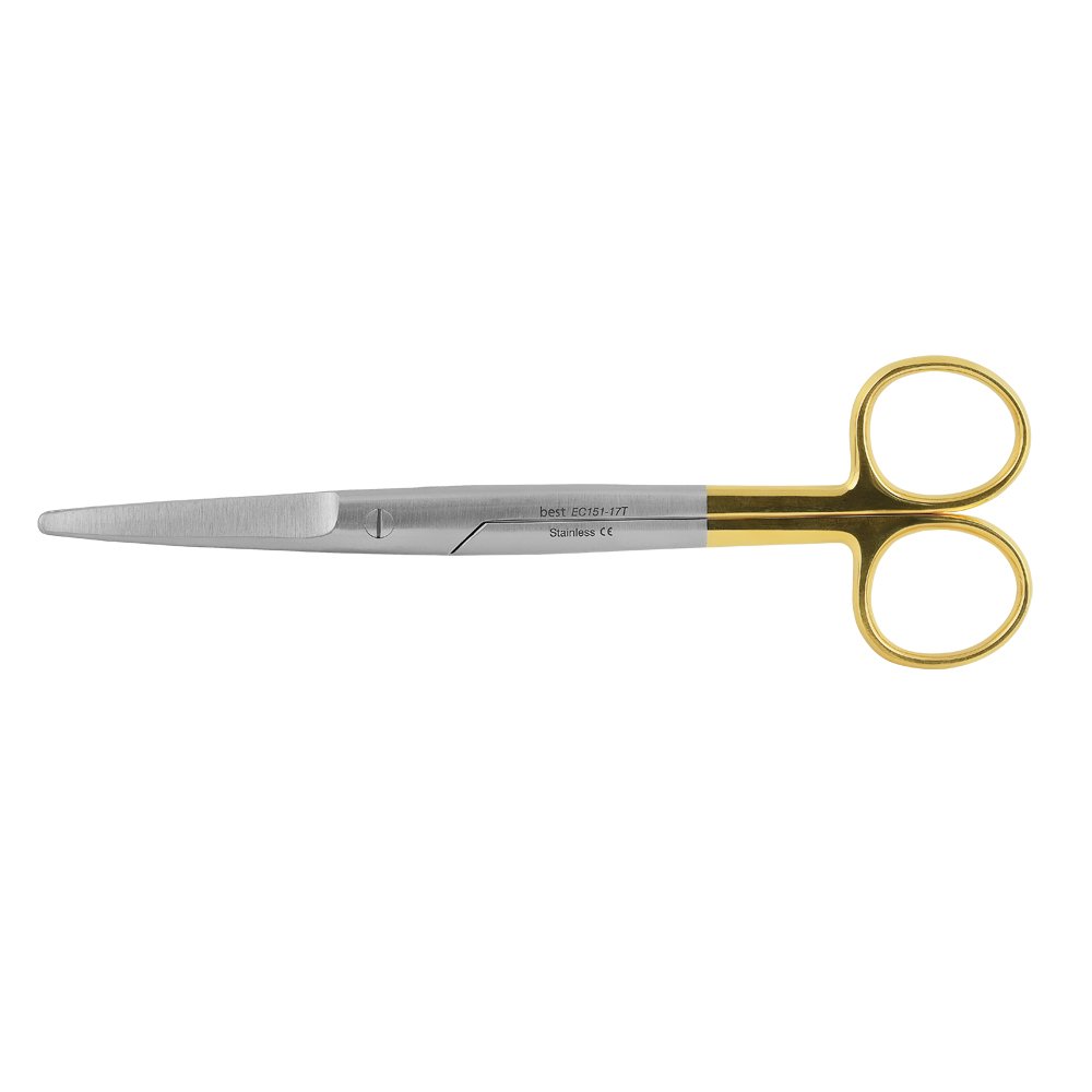 Best for Surgery Ciseaux professionnels fins Mayo universels en carbure de tungstène de qualité supérieure - 17,5 cm - Courbés - Inoxydable