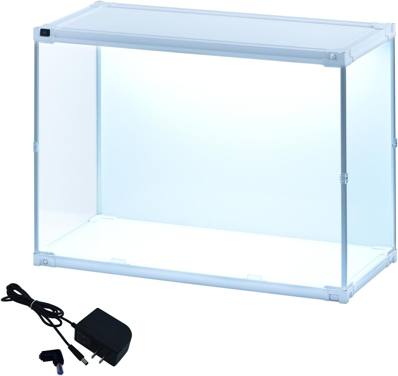 J-STAGE ワイド ハイタイプ コレクションケース led ac付 uvカット アクリル 卓上 大型 本体 ホワイト