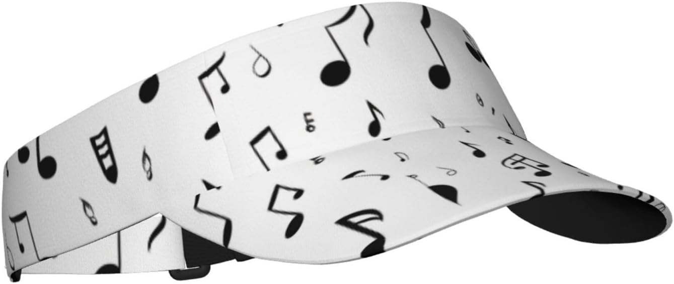 Sign Language Alphabet Print Sun Visor Hats for Women Men Adjustable Sports Golf Running Sun Caps Black