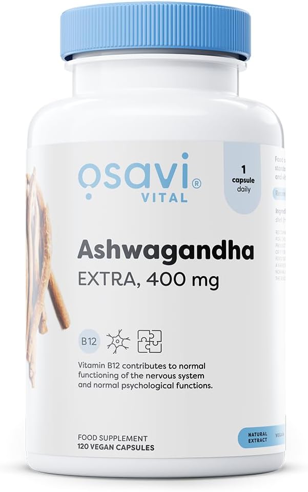 Osavi Ashwagandha Extra 400 mg – 120 Vegan Capsules | Stress & Wellbeing Support | Vegan Capsules with Ashwagandha & B12 to Enhance Stress Resilience | Mental Balance & Reduce Fatigue