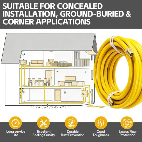 3/4'' x 70ft Gas Line,304 Stainless Steel Flexible Natural Gas Propane Pipe by Noliven - Used condition - Image 2