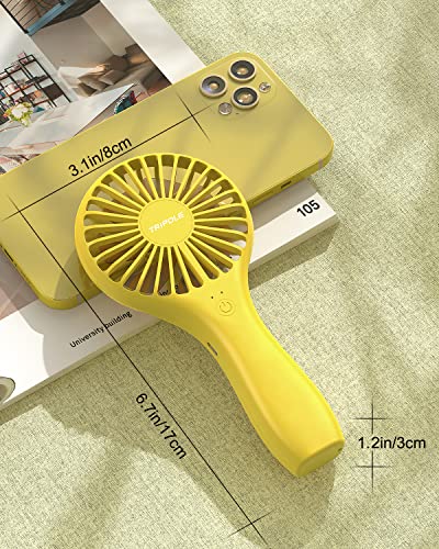Tripole Mini Handheld Fan Battery Operated Small Personal Portable Fan Speed Adjustable Usb Rechargeable Fan For Kids Girls Women Men Home Office Indoor Outdoor Travelling, Yellow #TOP1