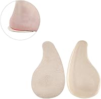 Vista 7 de EXCEART 2 pares de almohadillas de talón elegantes de albaricoque plantillas de zapatos para la alineación de pies, cómodas medias almohadillas