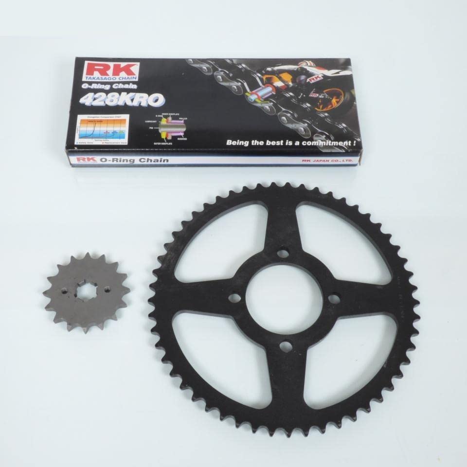 Kit chaîne France Equipement Moto Yamaha 125 DTLC 1984-1984 16 x 53 pas 428 alesage 62mm Neuf